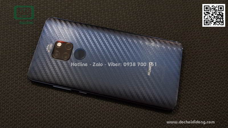 Miếng dán mặt lưng Huawei Mate 20 vân carbon