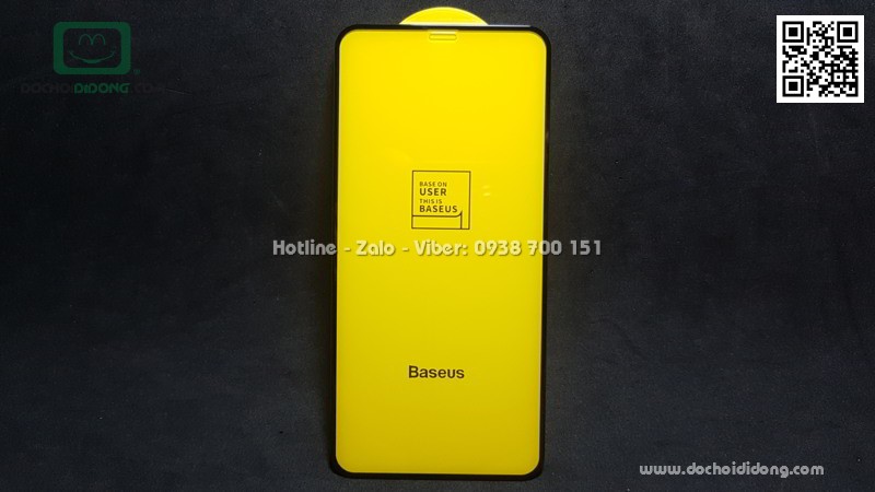 Miếng dán cường lực iPhone XS Max Baseus full màn hình