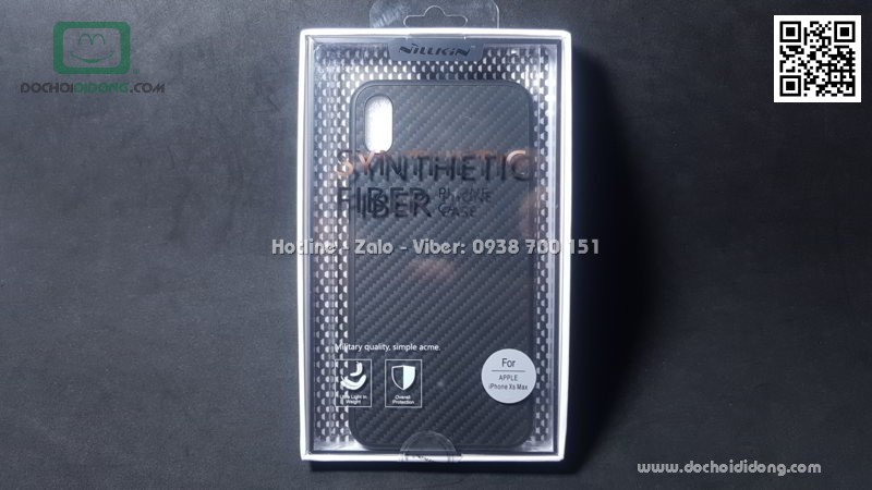 Ốp lưng iPhone XS Max Nillkin carbon