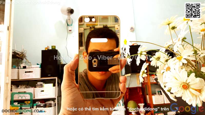 Ốp lưng Oppo F1s viền nhôm lưng tráng gương