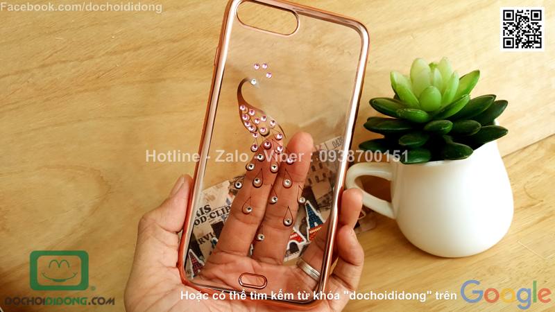 Ốp lưng iPhone 8 Plus đính đá hình con công