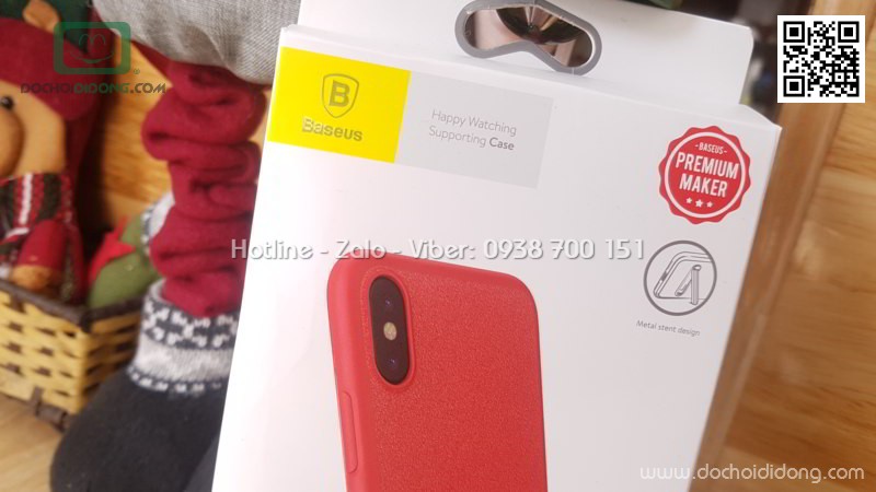 Ốp lưng iPhone X Baseus Happy Watching Supporting có chống lưng