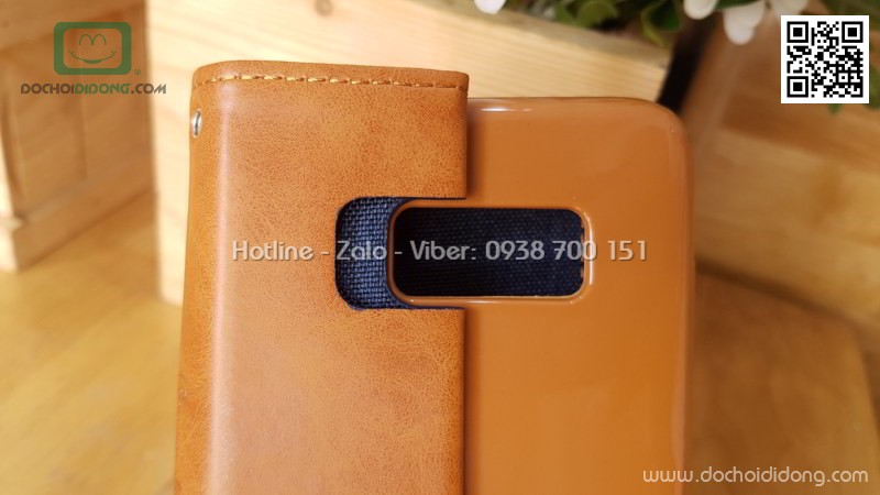 Bao da Samsung S8 Mercury Canvas Diary vân vải nhét card