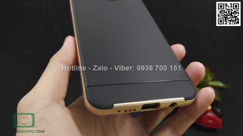 Ốp lưng Samsung Galaxy A7 2016 Likgus chống sốc vân carbon