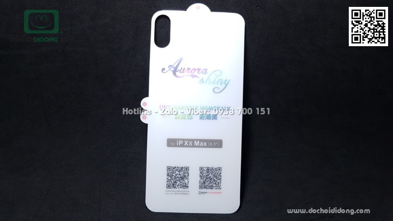 Miếng dán full lưng iPhone XS Max Aurora đổi màu