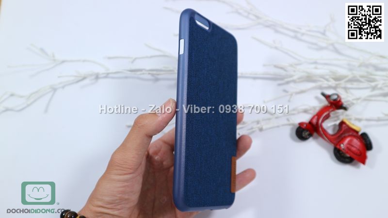 Ốp lưng iPhone 6 6s Plus dẻo vân vải bố