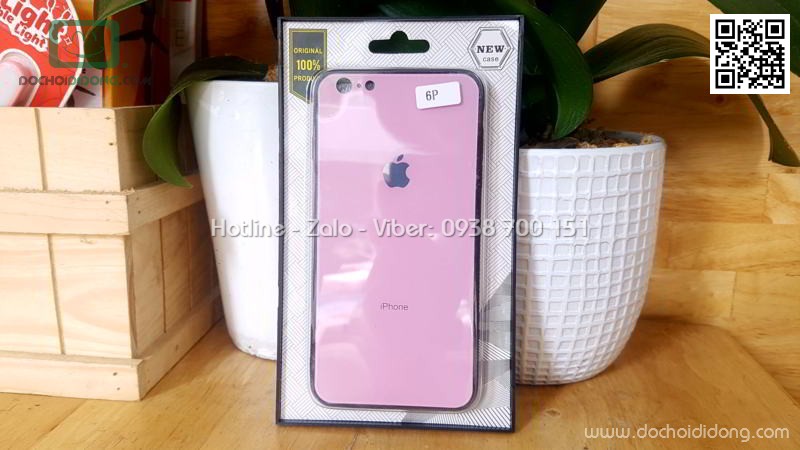 Ốp lưng iPhone 6 6S PLus Hojar lưng kính cường lực viền mềm