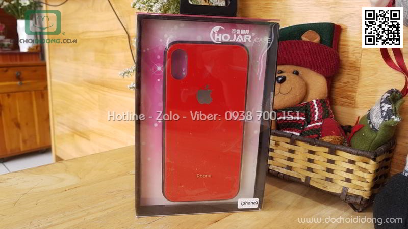 Ốp lưng iPhone X XS Hojar lưng kính cường lực viền mềm