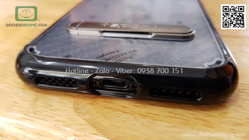 Ốp lưng iPhone X XS Spigen Ultra Hybrid có chống lưng