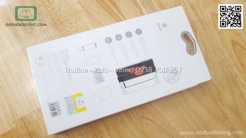 Miếng dán cường lực iPhone 7 Plus Baseus 3D viền kính full màn hình 9H