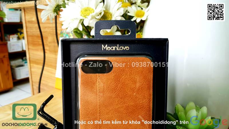 Ốp lưng iPhone 7 Plus Mean Love lưng da chống sốc