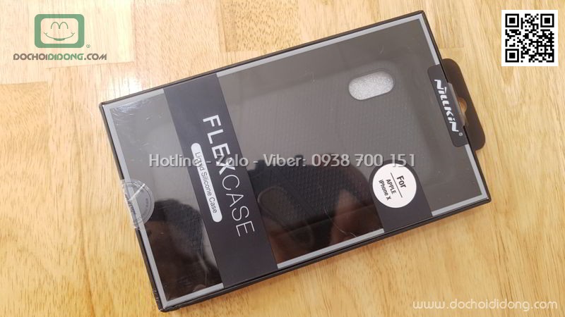 Ốp lưng iPhone X Nillkin Flex dẻo vân sần