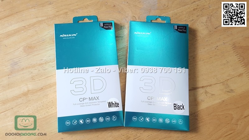 Miếng dán cường lực iPhone 8 Plus Nillkin 3D CP Max full màn hình 9H