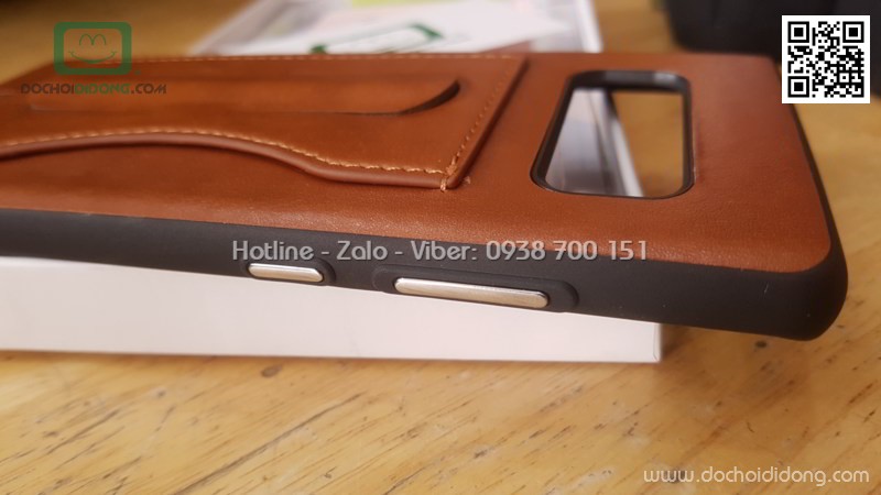 Ốp lưng Samsung Note 8 Coblue Brackert Series giả da kèm ví có chống lưng