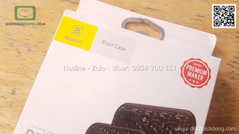 Ốp lưng iPhone 7 Baseus Plaid lưng vân lấp lánh