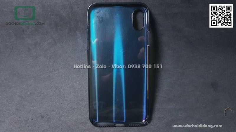 Ốp lưng iPhone X XS Baseus Aurora lưng nhám đổi màu