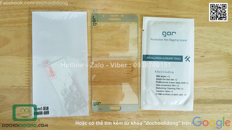 Miếng dán cường lực Samsung Galaxy Note 5 Gor 9H full màn hình