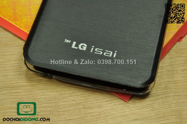 Bao da LG G2 Isai L22 sọc kim loại ốp trong