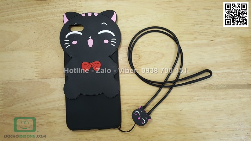 Ốp lưng iPhone 6 6s Plus dẻo hình thú có dây đeo