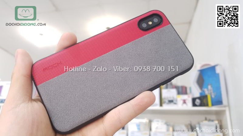 Ốp lưng iPhone X XS Rock Orgin Pro Series lưng vải