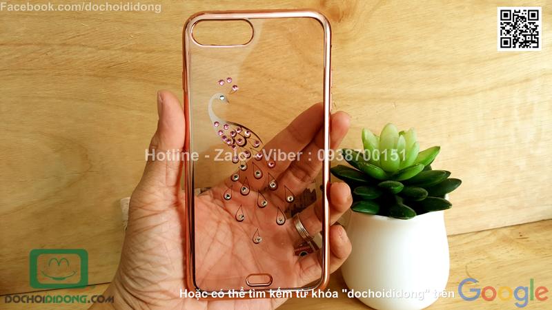 Ốp lưng iPhone 8 Plus đính đá hình con công