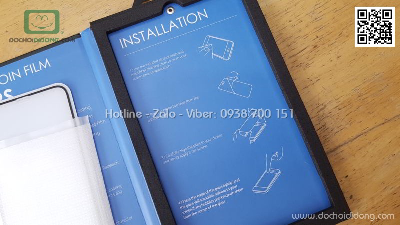 Miếng dán cường lực full màn hình iPhone X XS ANANK 2.5D 9H kèm dán sau