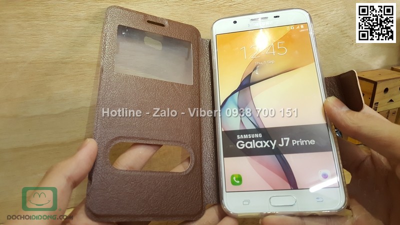 Bao da Samsung Galaxy J7 Prime Onjess quai gài nam châm