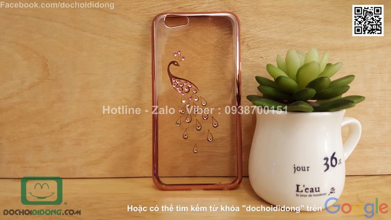 Ốp lưng Oppo F1s đính đá hình con công