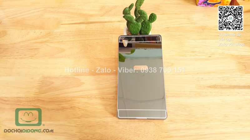 Ốp lưng Sony Xperia Z1 viền nhôm lưng tráng gương