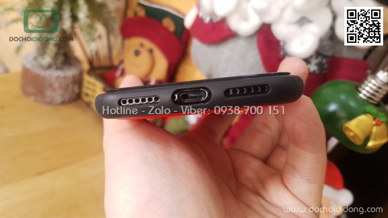 Ốp lưng iPhone X XS Baseus lưng vải nhét card