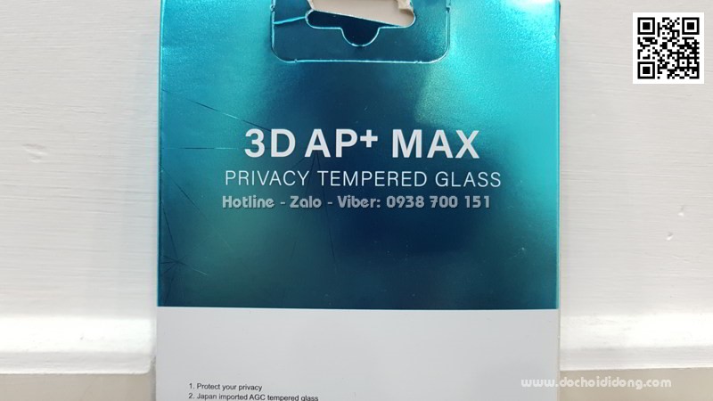 Miếng dán cường lực chống nhìn trộm iPhone X XS Nillkin 3D AP Max full màn hình