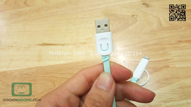 Cáp 2 trong 1 Usams microUSB Lightning