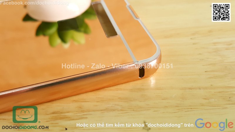 Ốp lưng Xiaomi Redmi Note 3 viền nhôm lưng tráng gương