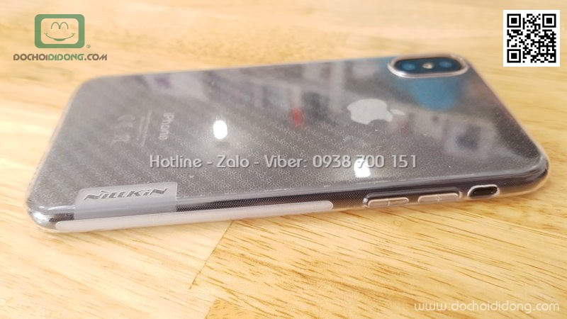 Ốp lưng iPhone X Nillkin dẻo trong siêu mỏng