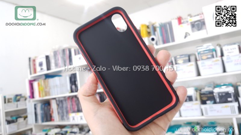 Ốp lưng iPhone X XS Baseus Bumper viền gân 3 lớp