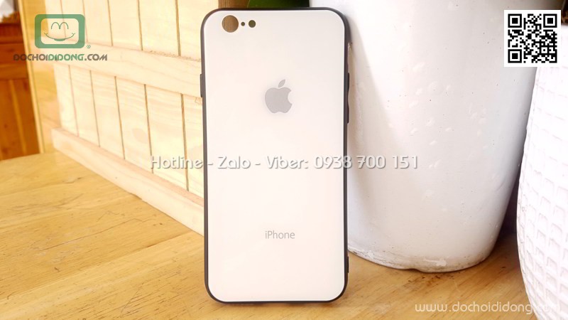 Ốp lưng iPhone 6 6S Hojar lưng kính cường lực viền mềm