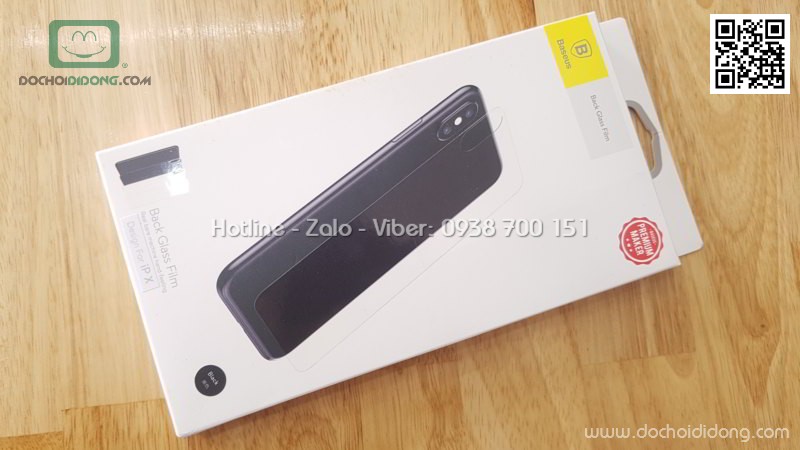 Miếng dán cường lực mặt lưng iPhone X Baseus