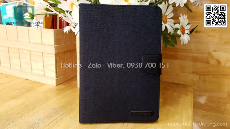 Bao da iPad Mini 1 2 3 Mercury Canvas Diary vân vải nhét card