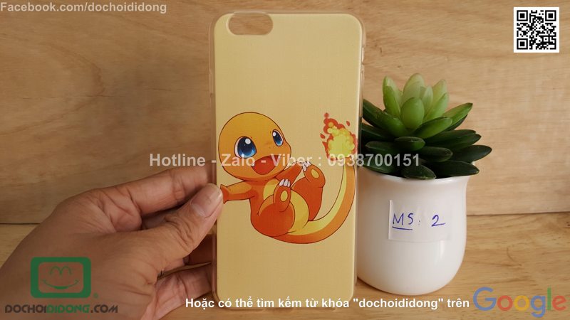 Ốp lưng iPhone 6 6s Plus Pokemon Go dẻo viền trong