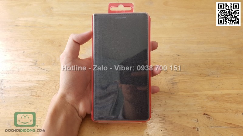 Bao da Oneplus 3 vân sần dạng flip cover