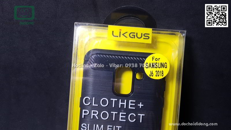 Ốp lưng Samsung J6 Likgus chống sốc vân kim loại