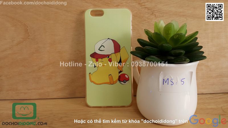 Ốp lưng iPhone 6 6s Pokemon Go dẻo viền trong