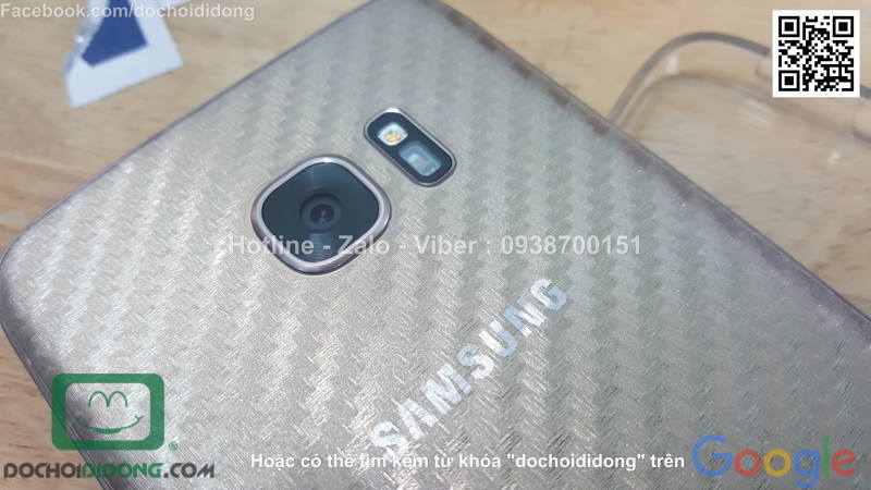 Miếng dán mặt sau Samsung Galaxy S7 Edge Carbon Gor