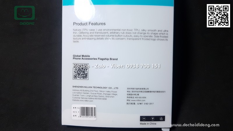 Ốp lưng Samsung Note 9 Nillkin dẻo trong