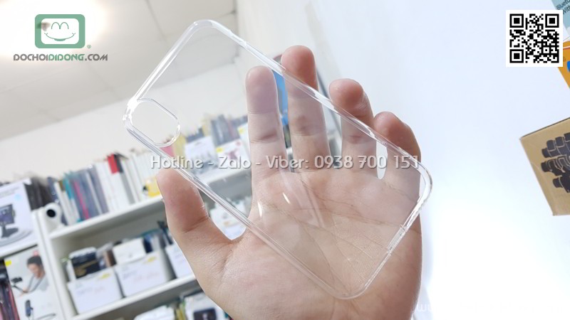 Ốp lưng iPhone X XS Zacase dẻo trong có nắp đậy cống sạc
