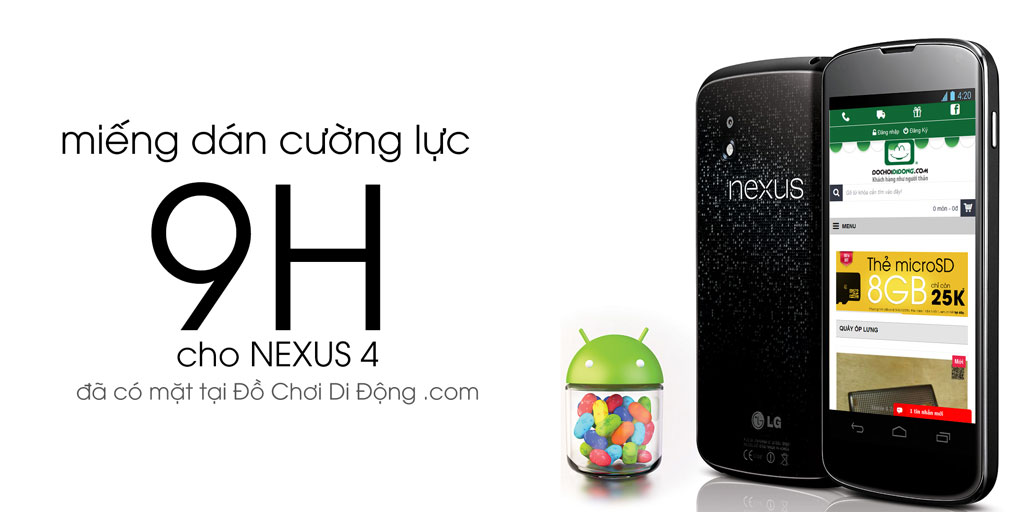 Miếng dán cường lực Nexus 4 9H