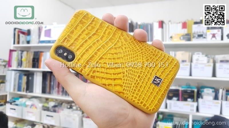 Ốp lưng iPhone X Nuoku da cá sấu thật