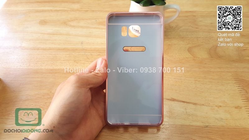 Ốp lưng Samsung Galaxy Note 5 viền nhôm lưng tráng gương