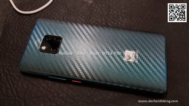 Miếng dán mặt lưng Huawei Mate 20 Pro vân carbon