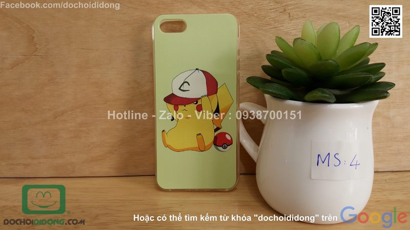 Ốp lưng iPhone 5 5s SE Pokemon Go dẻo viền trong